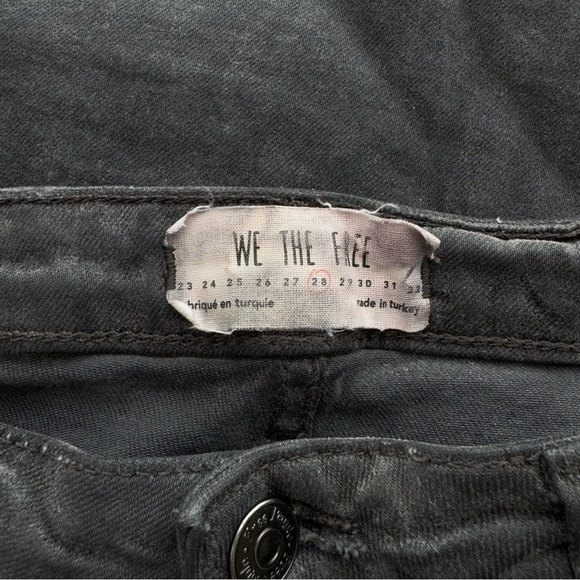 Free People Embroidered Girlfriend Jeans We The Free Gray Wash Size 28 - Picture 6 of 10